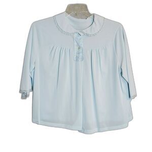 Lorraine Baby Blue Bed Jacket Nylon Women's L VINTAGE
